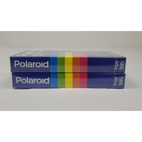 New Blank VHS Tapes Lot of 2 Polaroid Supercolor‎ Plus T-120 6 Hour Sealed - Picture 1 of 3